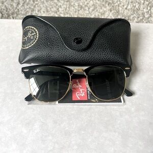 Women’s Black and Gold Clubmaster Classic Sunglasses Like New